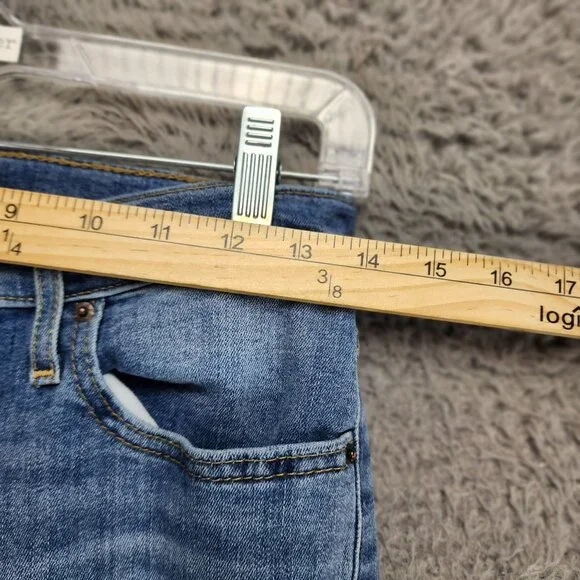 Levis Jeans Womens 29 Premium Big E 724Stretch High Rise Straight Frayed Cropped - Picture 7 of 16